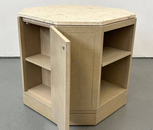 End Table with Travertine Top