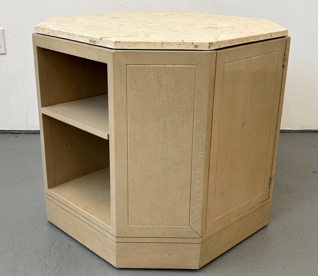End Table with Travertine Top