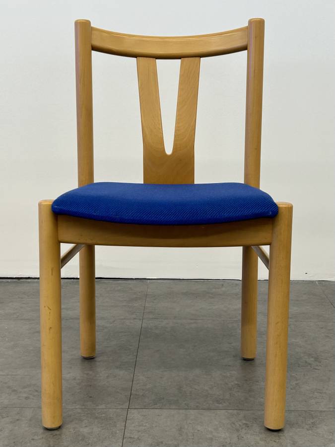 Danish Dining Chairs with Blue Seats