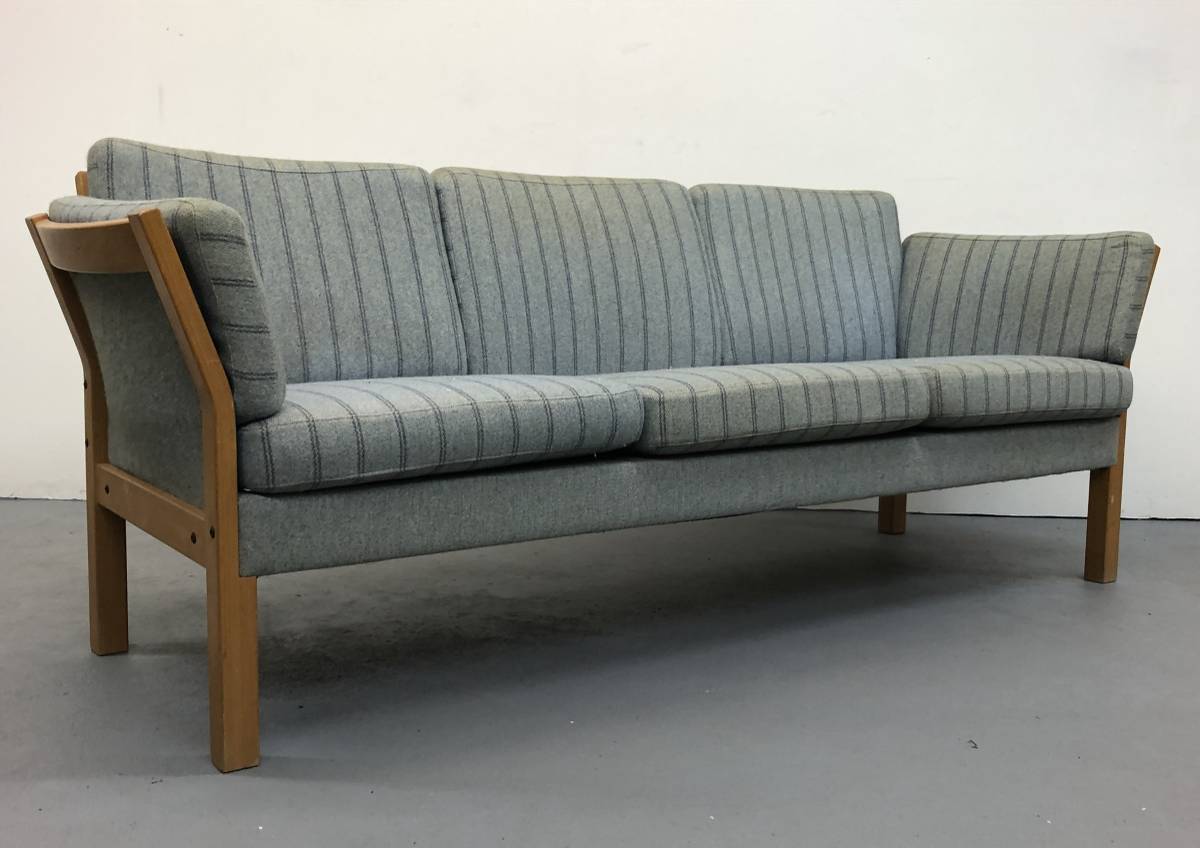 Blue Stripe Danish Sofa
