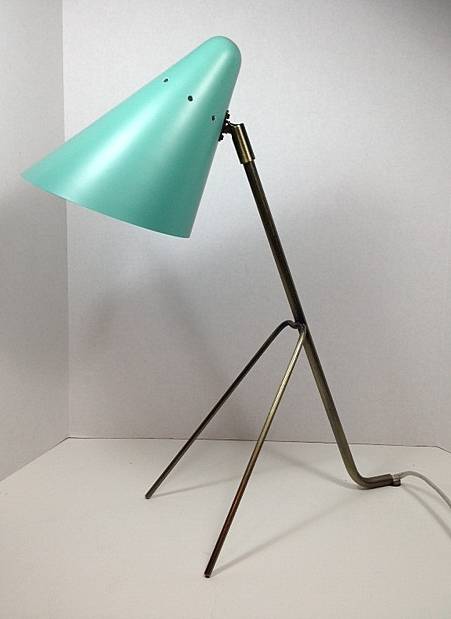 Turquoise Bullet Shade Lamp