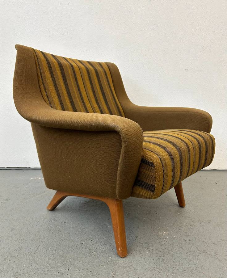 Vintage Scandinavian Armchair with Flared Arms