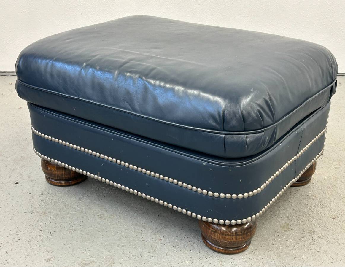 Hancock and Moore Leather Ottoman
