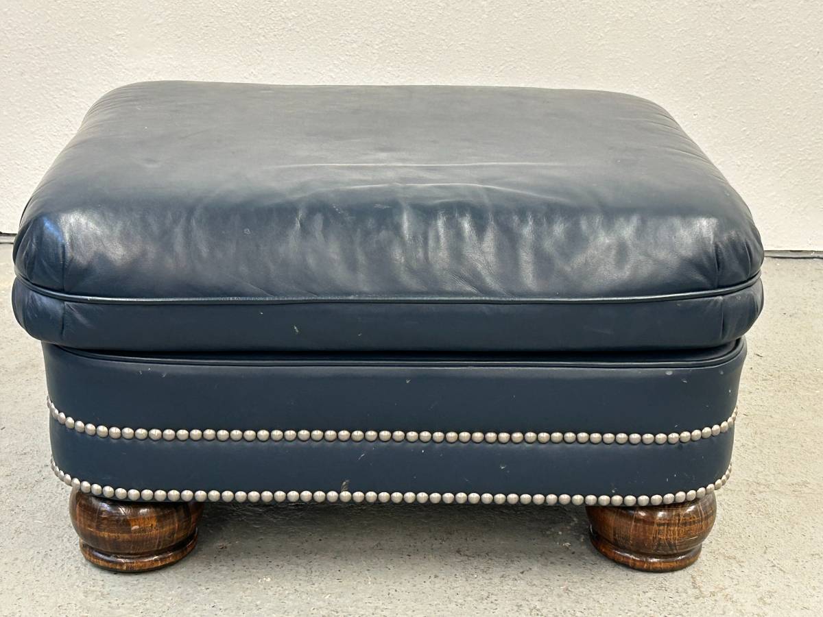 Hancock and Moore Leather Ottoman
