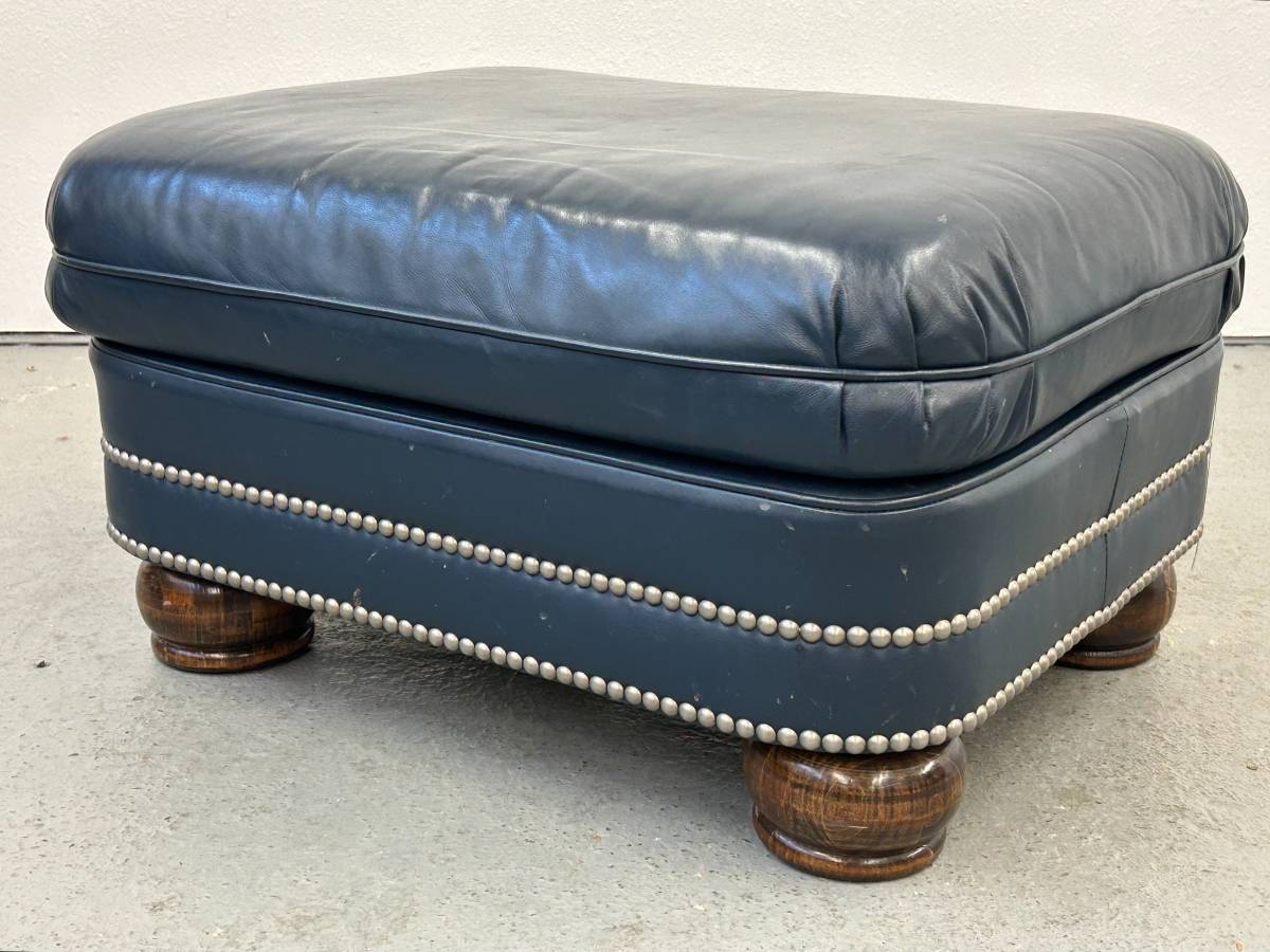 Hancock and Moore Leather Ottoman