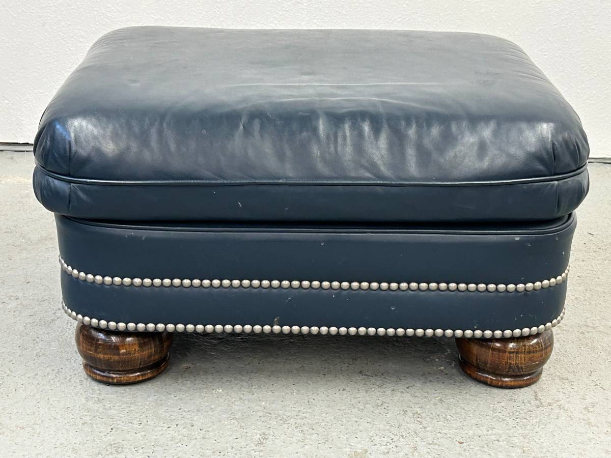 Hancock and Moore Leather Ottoman