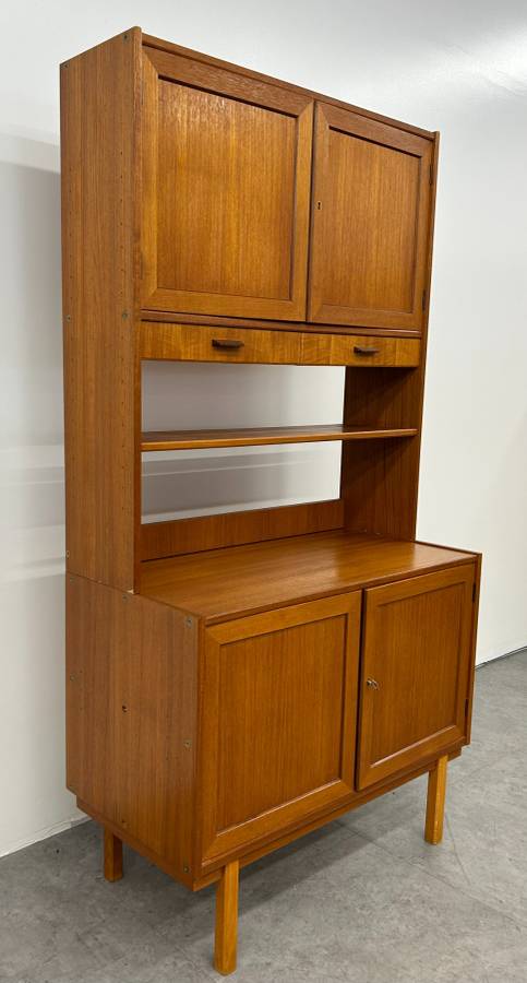 Swedish Teak Credenza with Bookshelf Top
