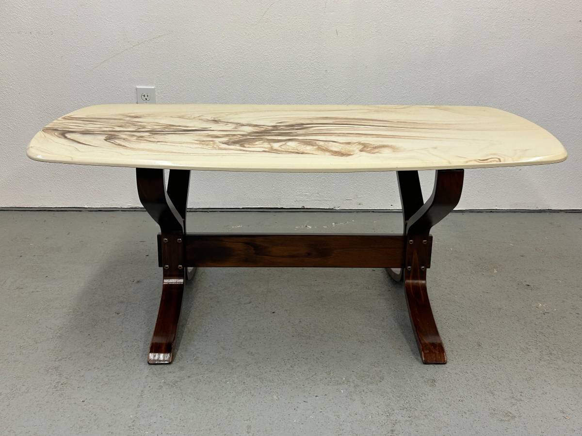 Scandinavian Coffee Table with Marble-like Top