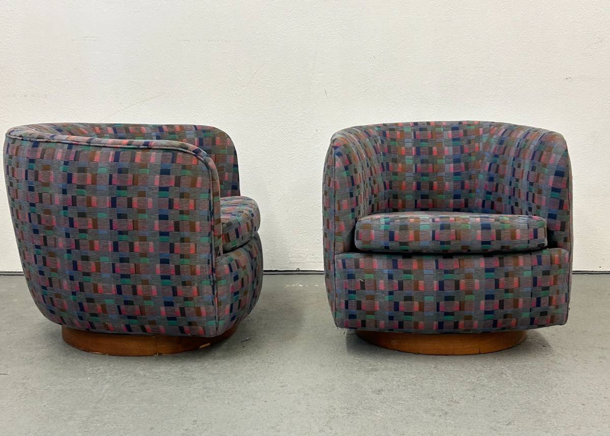 Milo Baughman-style Barrel Back Chair