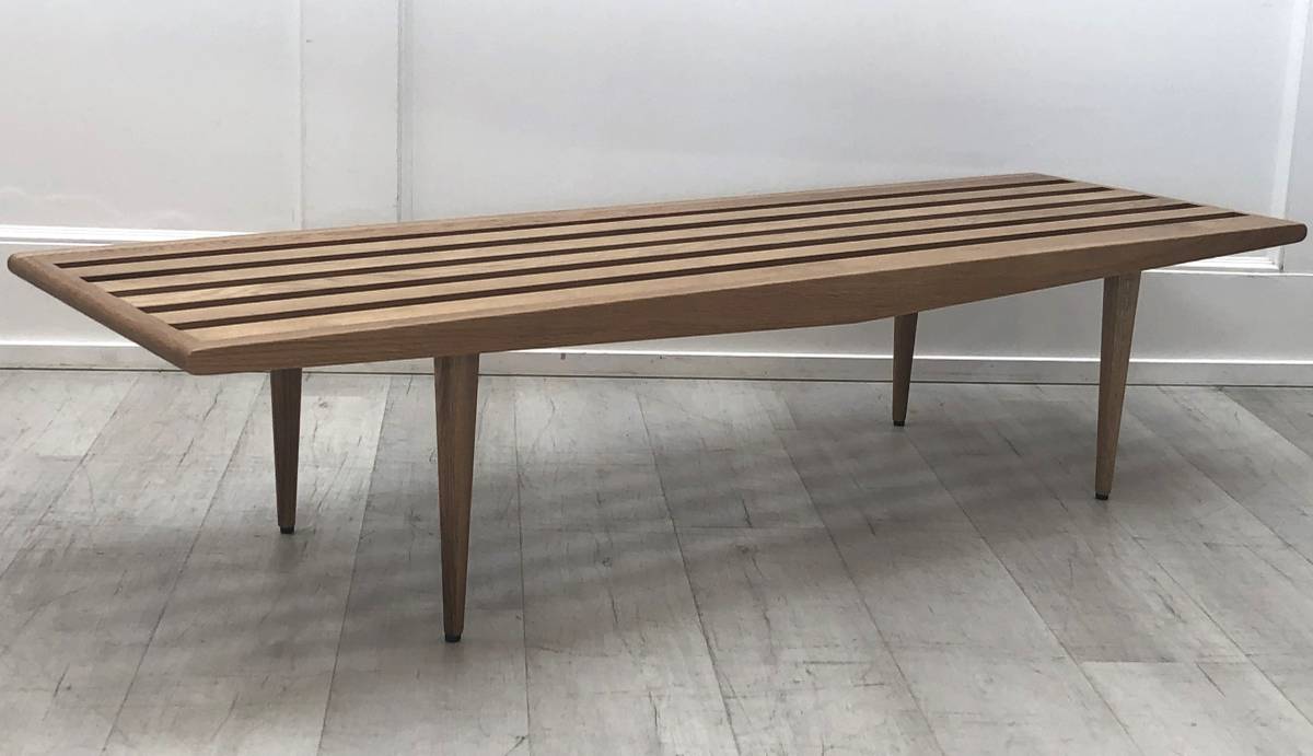 60" Slatted Oak Coffee Table