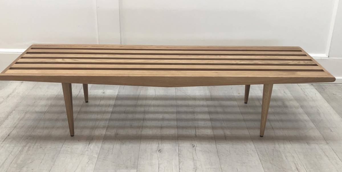 60" Slatted Oak Coffee Table