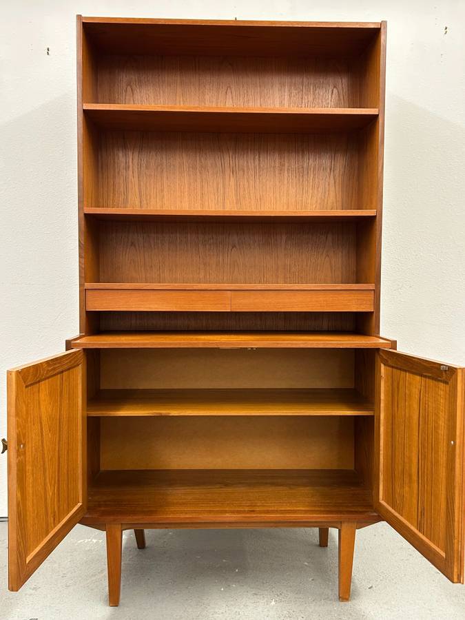 Swedish Teak Cabinet with Bookshelf Top