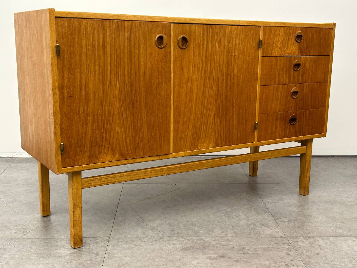 Swedish Teak Credenza and Bookshelf