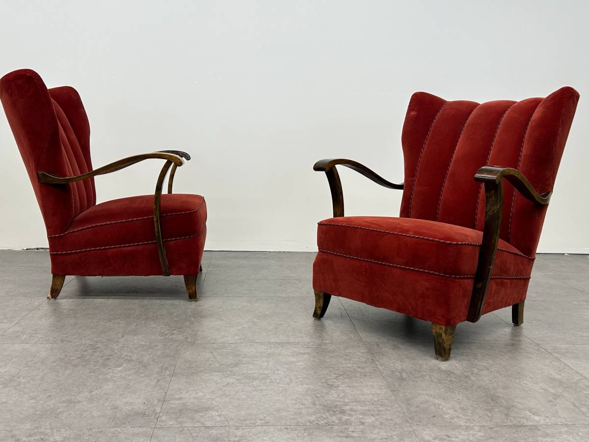 Swedish Wingback Lounge Chairs
