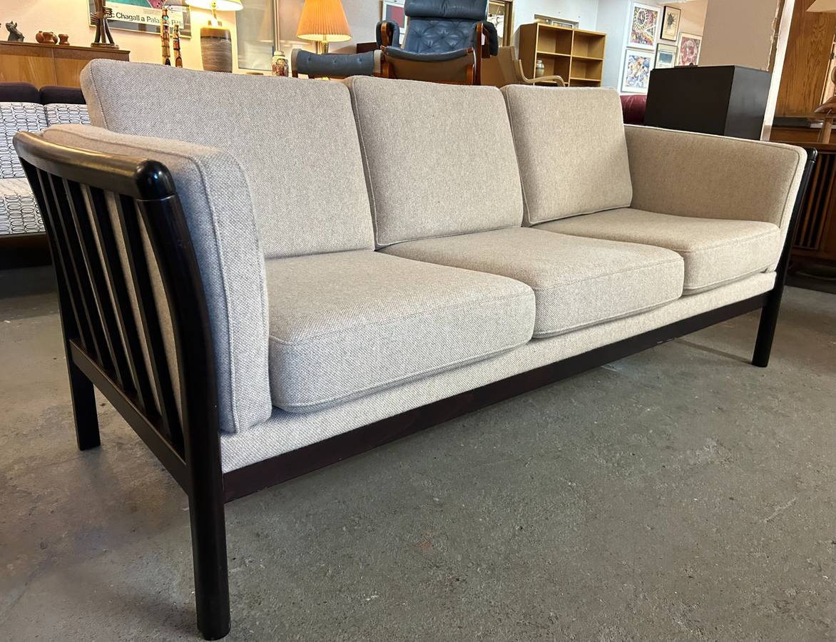 Danish Sofa Dark Wood Trim Seattle Furniture Company