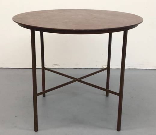Industrial Style End Table Rust Color Steel Side Table