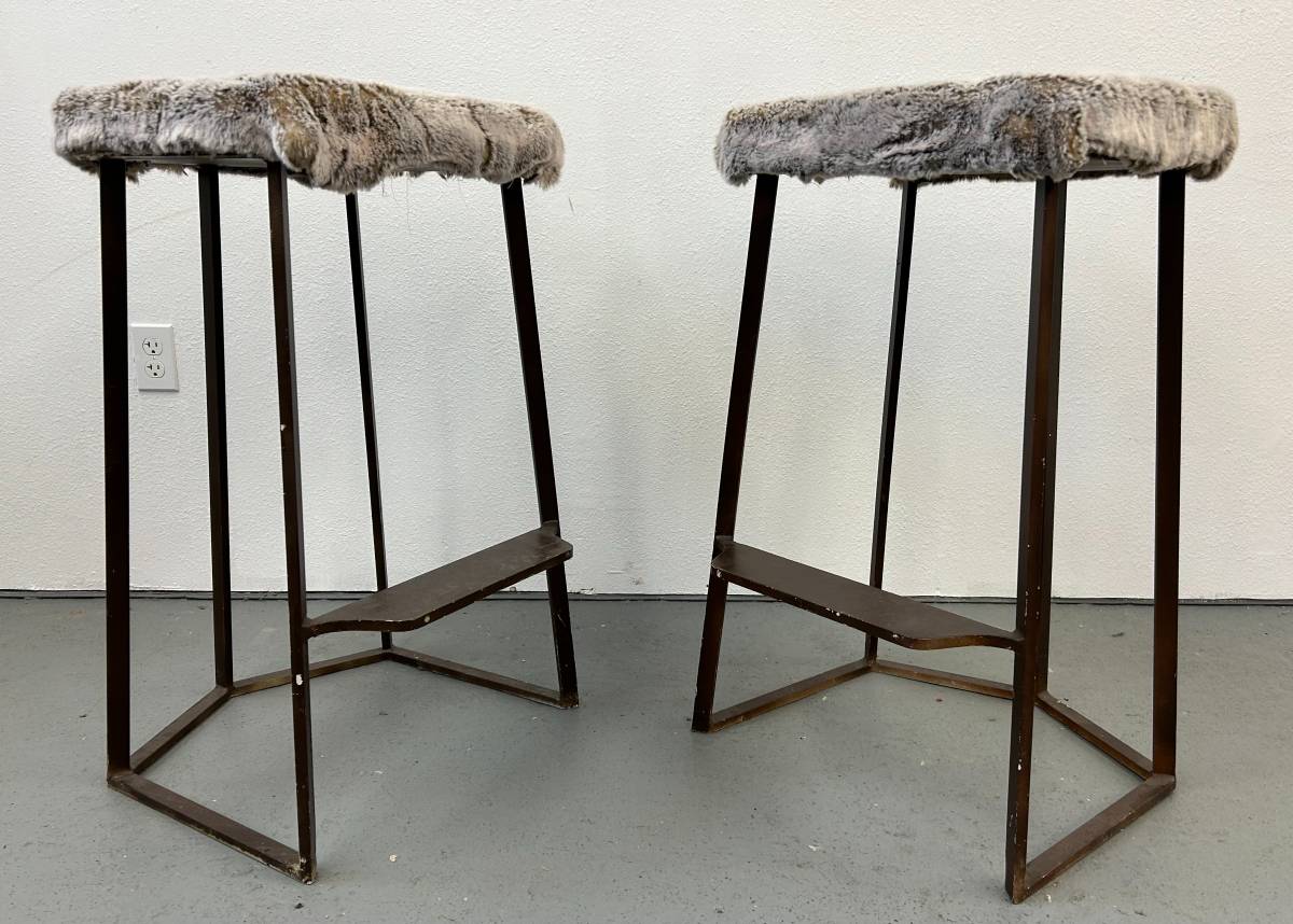 Iron Base Stools (Set of 2)