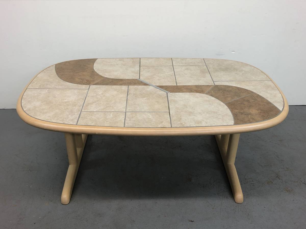 Tile Top Trestle Coffee Table