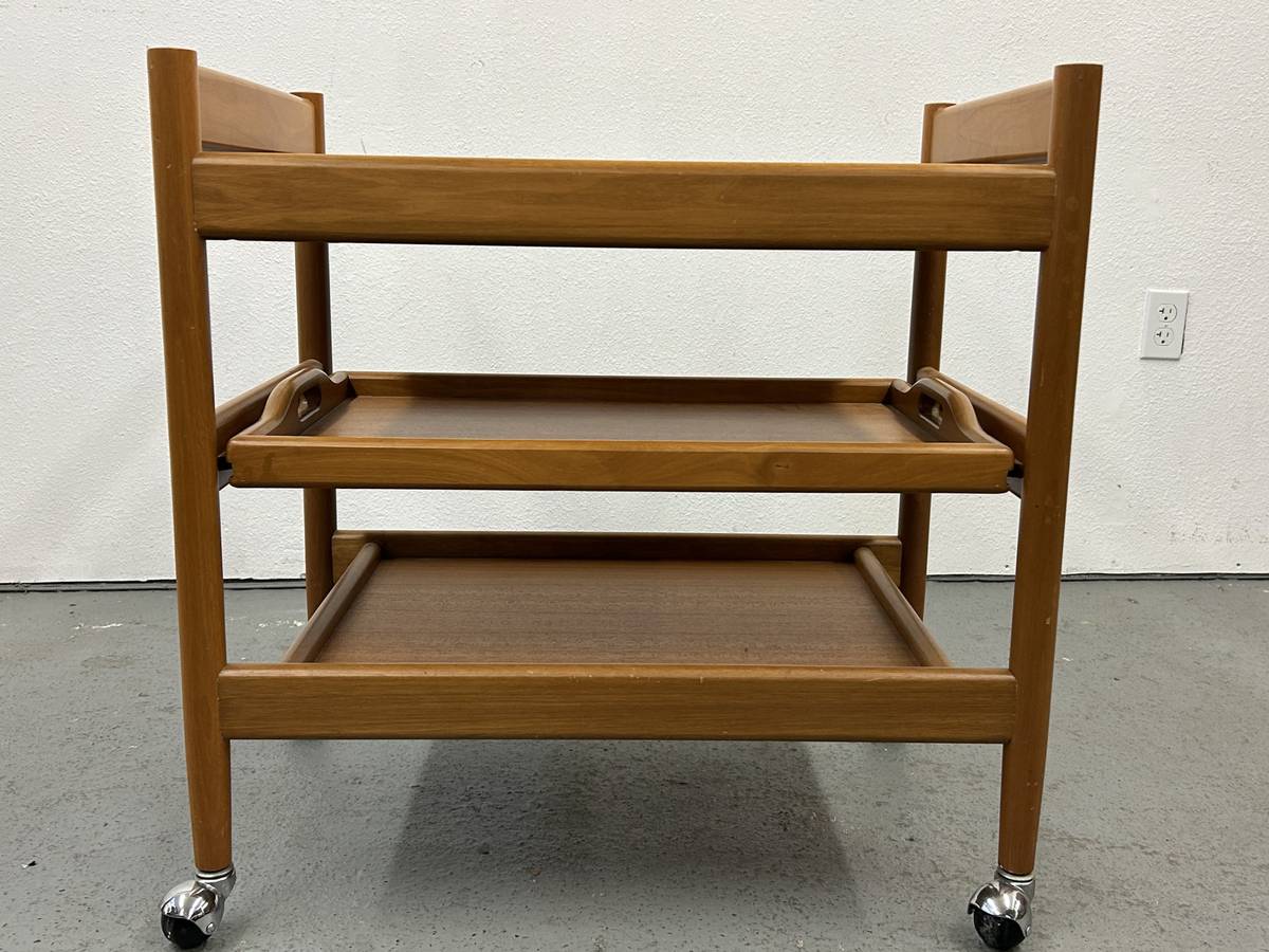 Teak Bar Cart with Removable Tray
