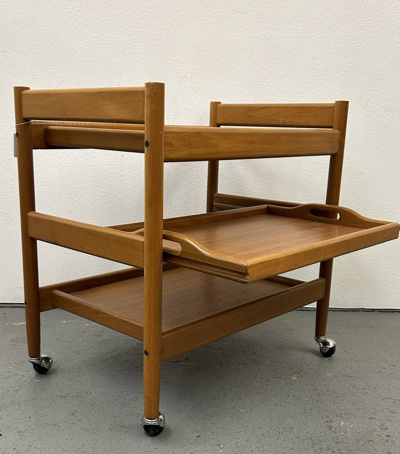 Teak Bar Cart with Removable Tray