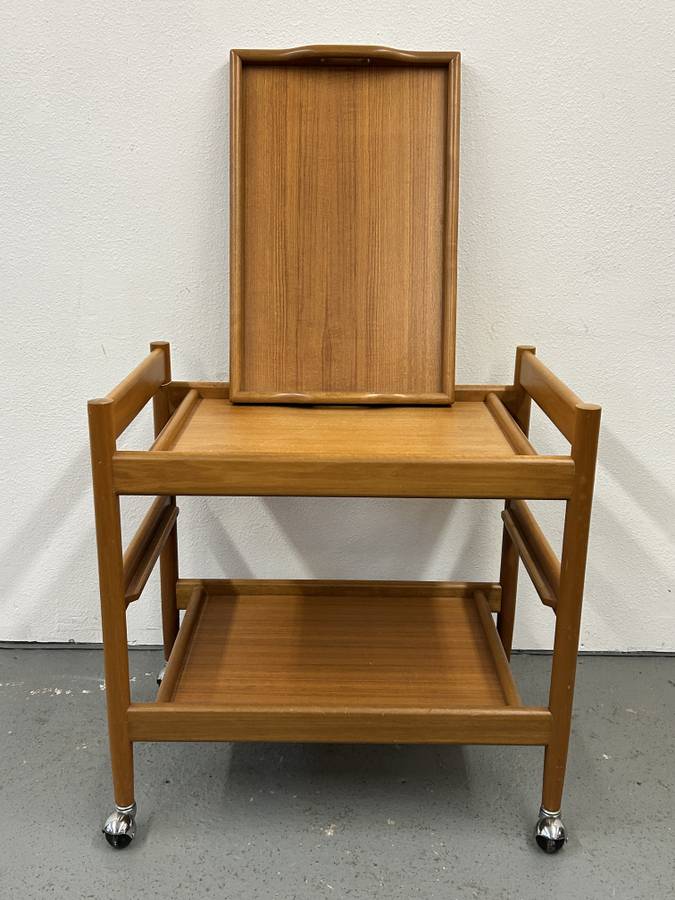 Teak Bar Cart with Removable Tray