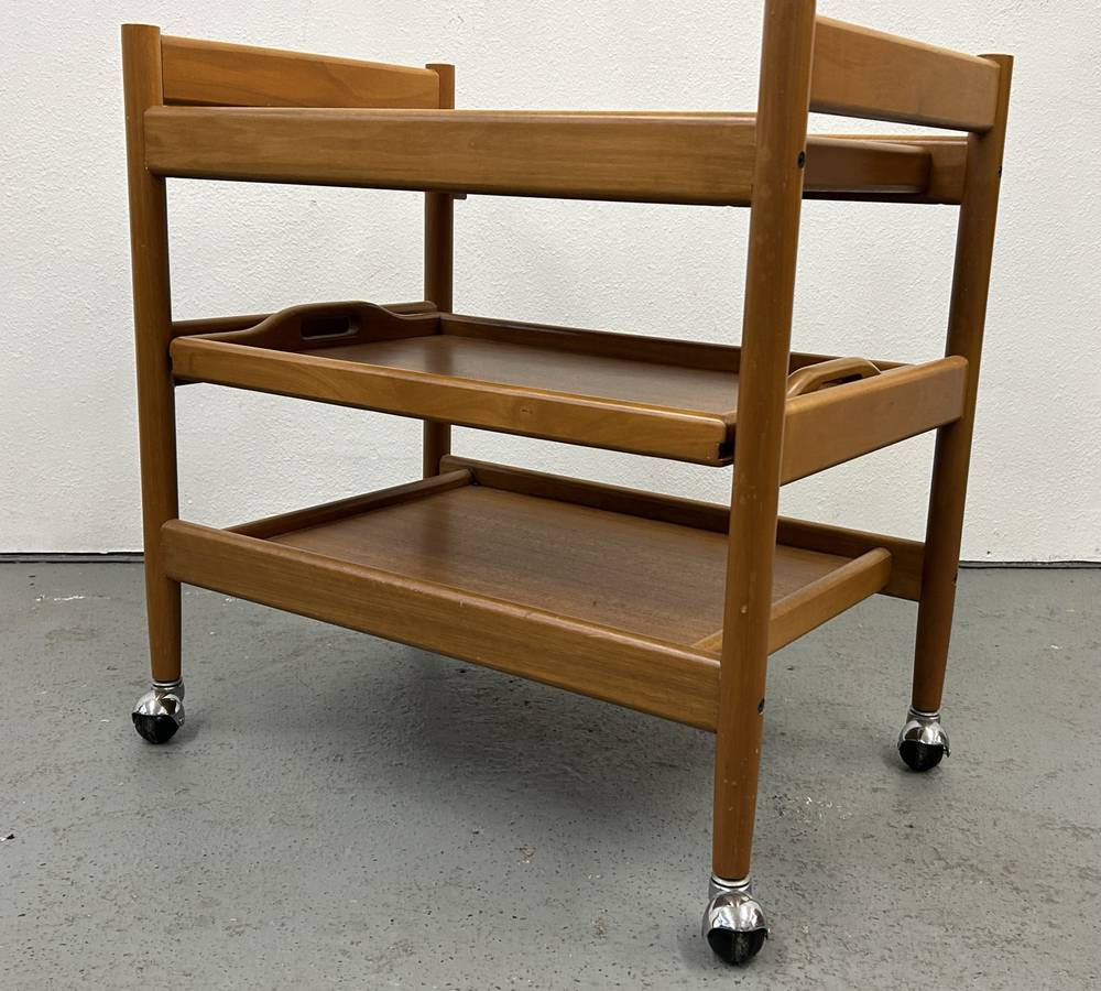 Teak Bar Cart with Removable Tray