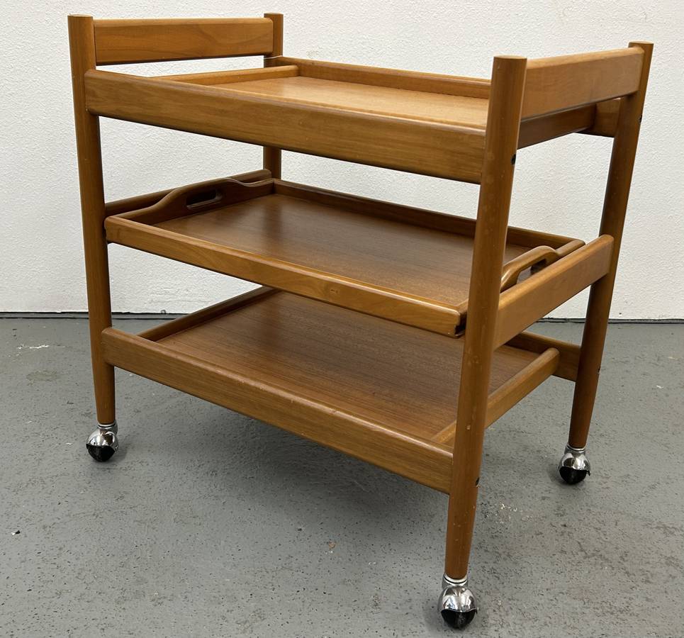Teak Bar Cart with Removable Tray