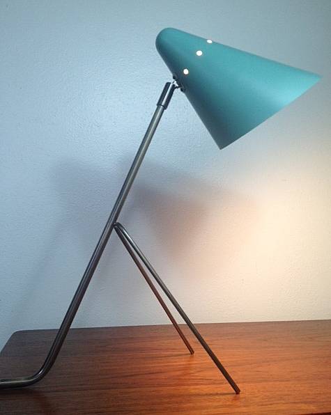 Turquoise Bullet Shade Lamp