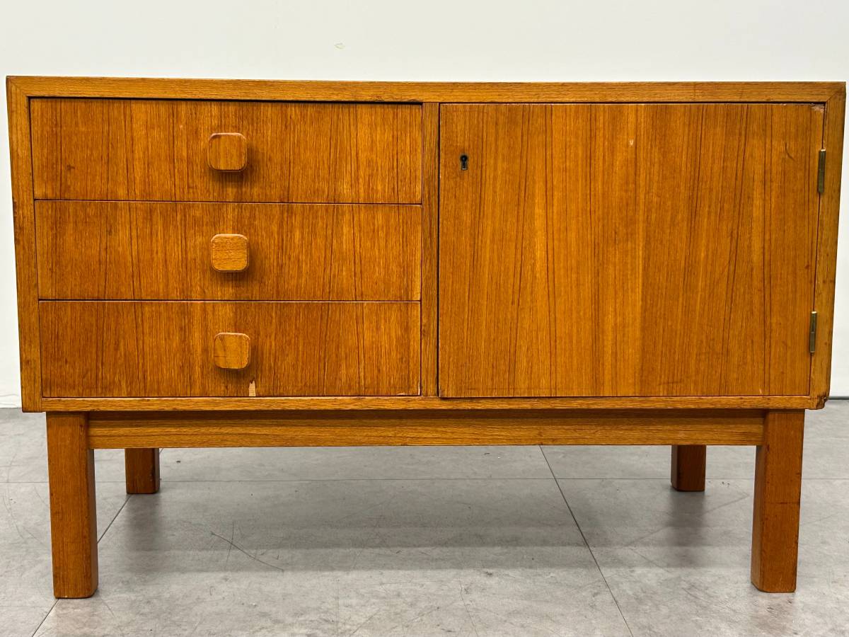 Swedish Teak Cabinet with Hutch Top