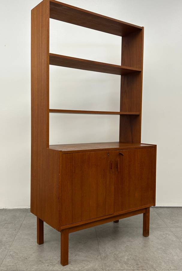 Swedish Teak Cabinet with Bookcase Top