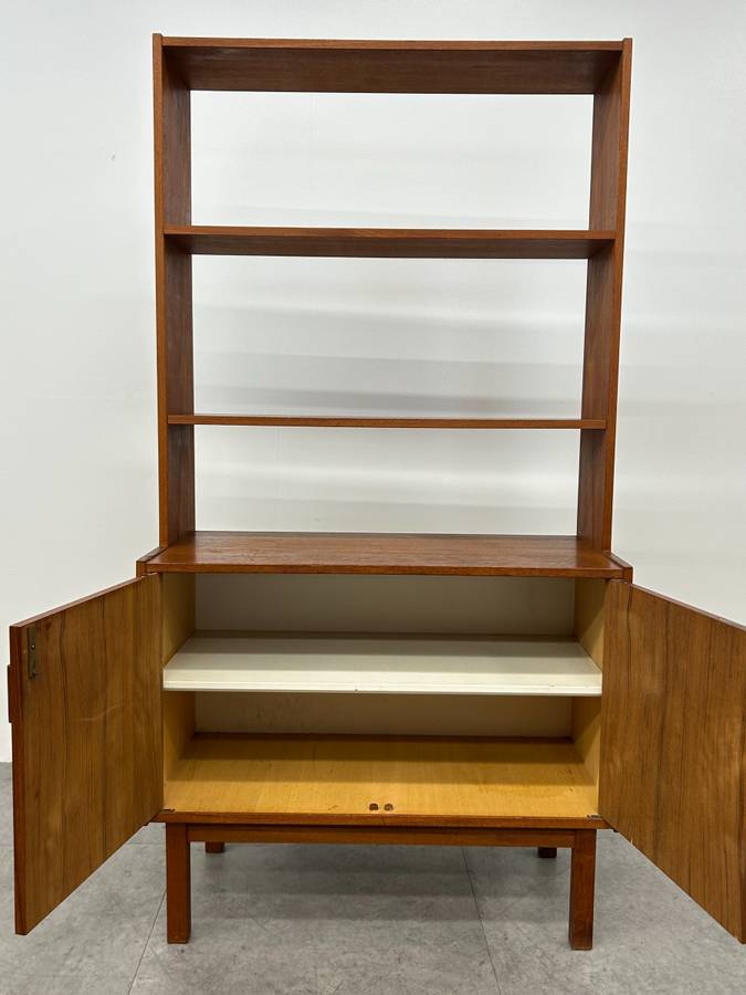 Swedish Teak Cabinet with Bookcase Top
