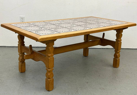 Danish Oak Coffee Table with Tile Top
