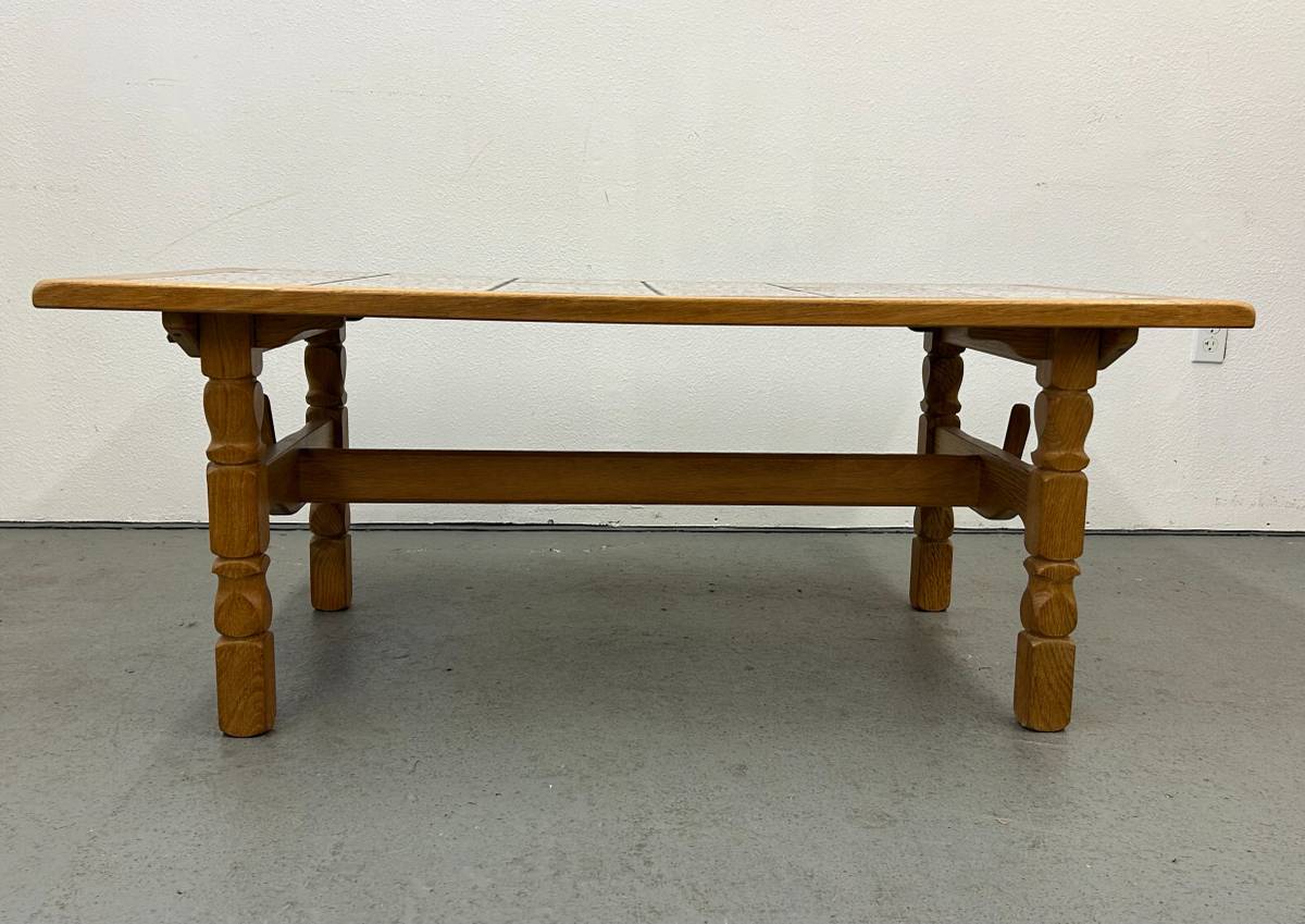Danish Oak Coffee Table with Tile Top