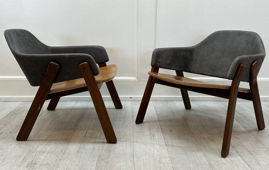 Blu Dot Walnut Clutch Lounge Chair