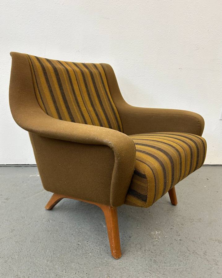 Vintage Scandinavian Armchair with Flared Arms