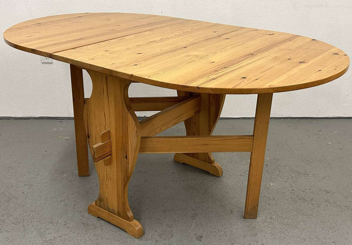 Swedish Pine Dropleaf Dining Table