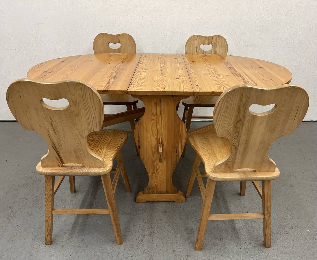 Swedish Pine Dropleaf Dining Table