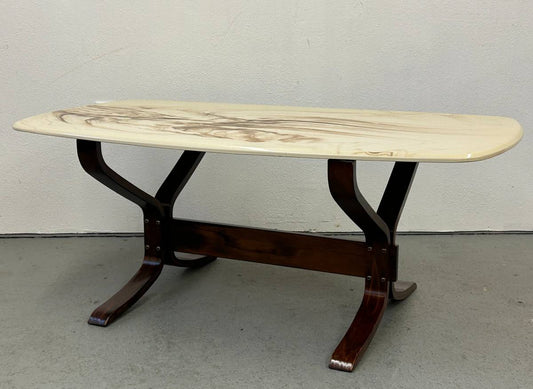 Scandinavian Coffee Table with Marble-like Top