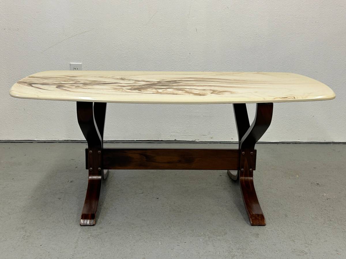 Scandinavian Coffee Table with Marble-like Top