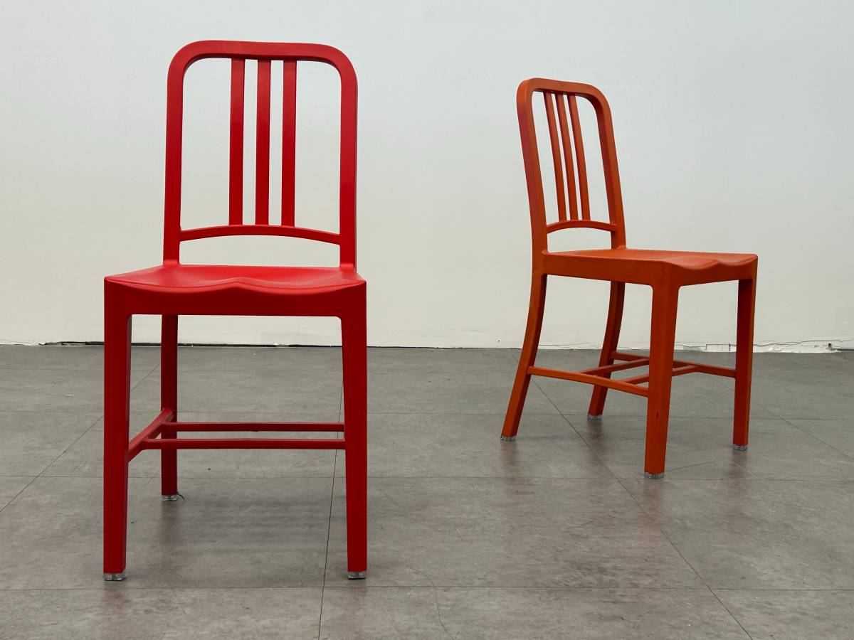 Red Emeco 111 Navy Chair