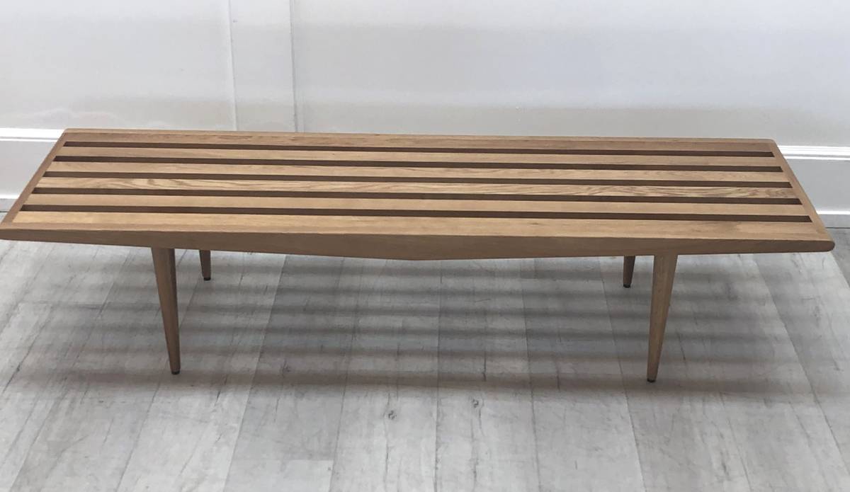 60" Slatted Oak Coffee Table