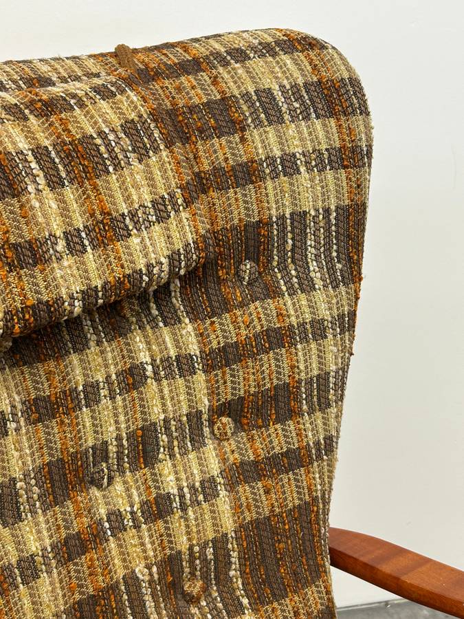 Plaid Wingback Armchair