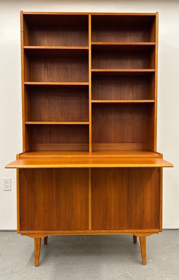 Swedish Credenza and Bookcase with Pullout Desk