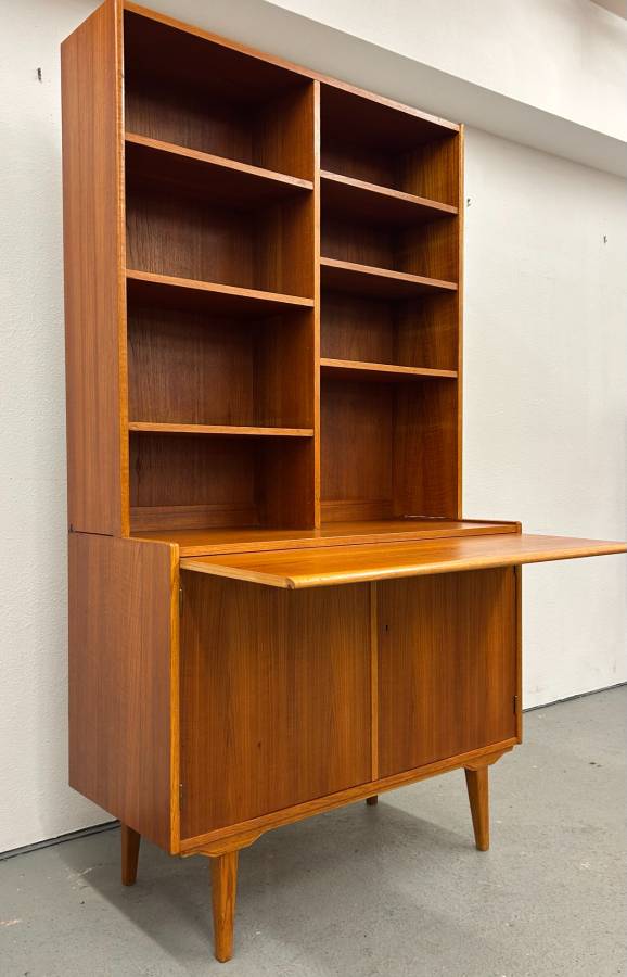 Swedish Credenza and Bookcase with Pullout Desk