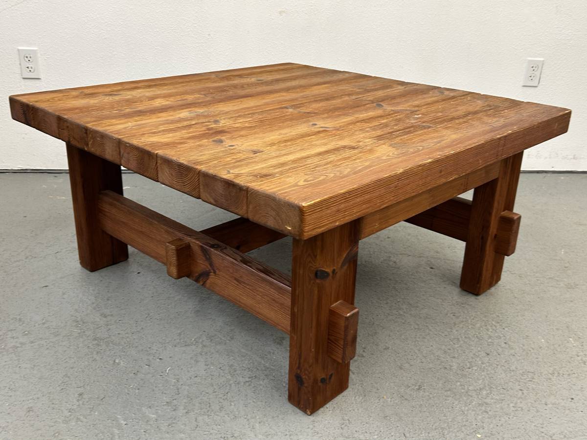 Vintage Rustic Pine Coffee Table