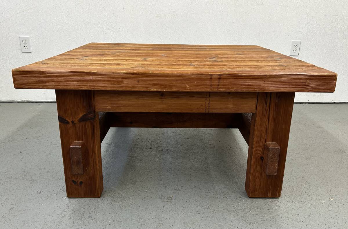 Vintage Rustic Pine Coffee Table