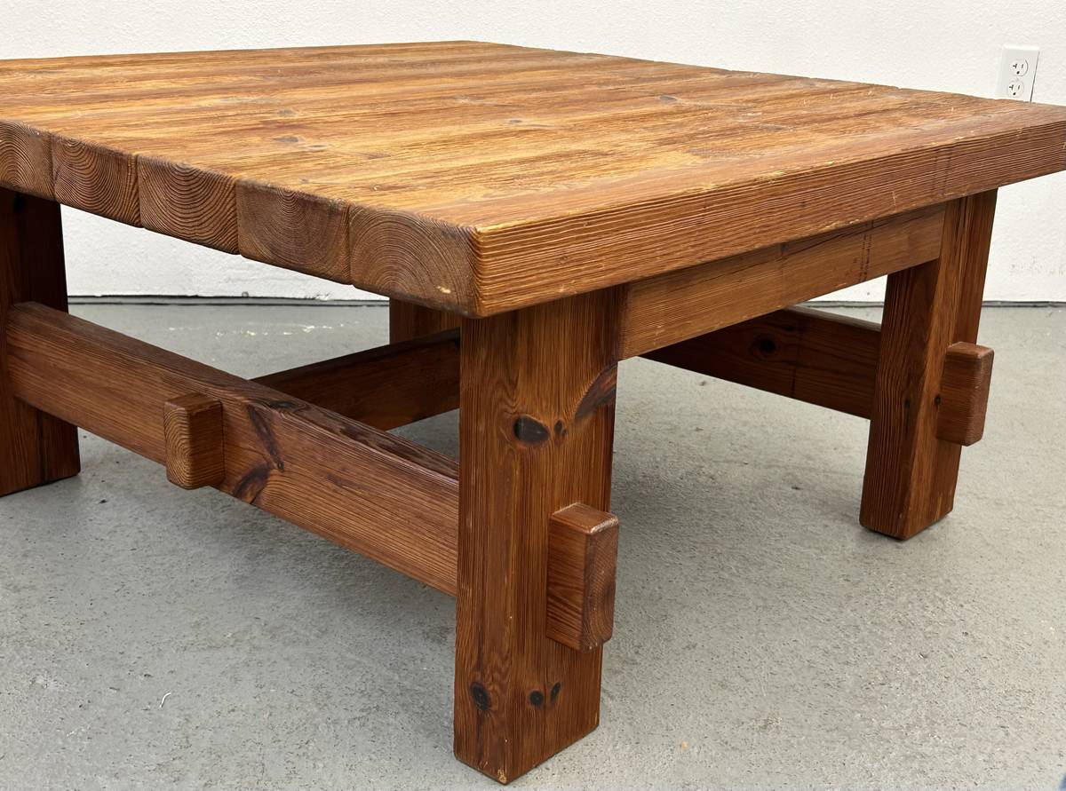 Vintage Rustic Pine Coffee Table