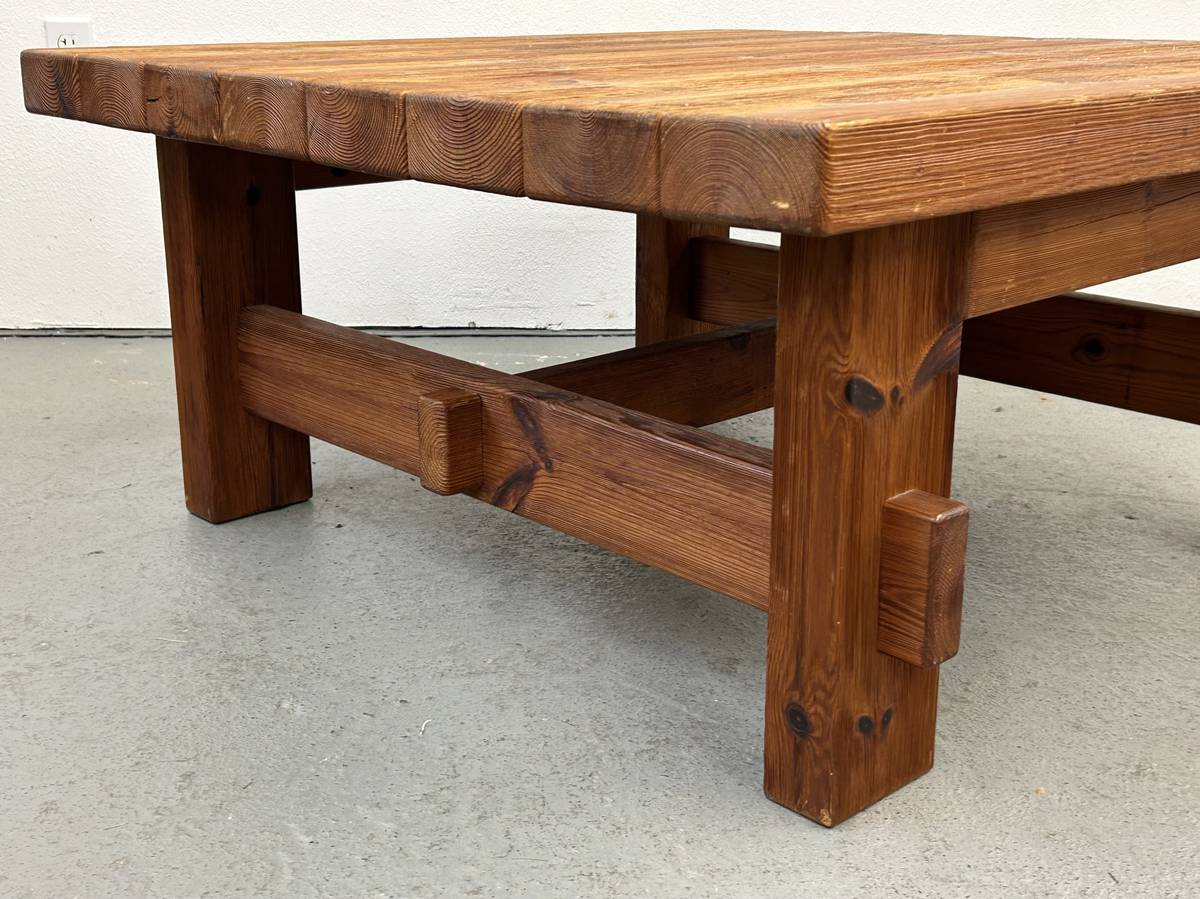 Vintage Rustic Pine Coffee Table