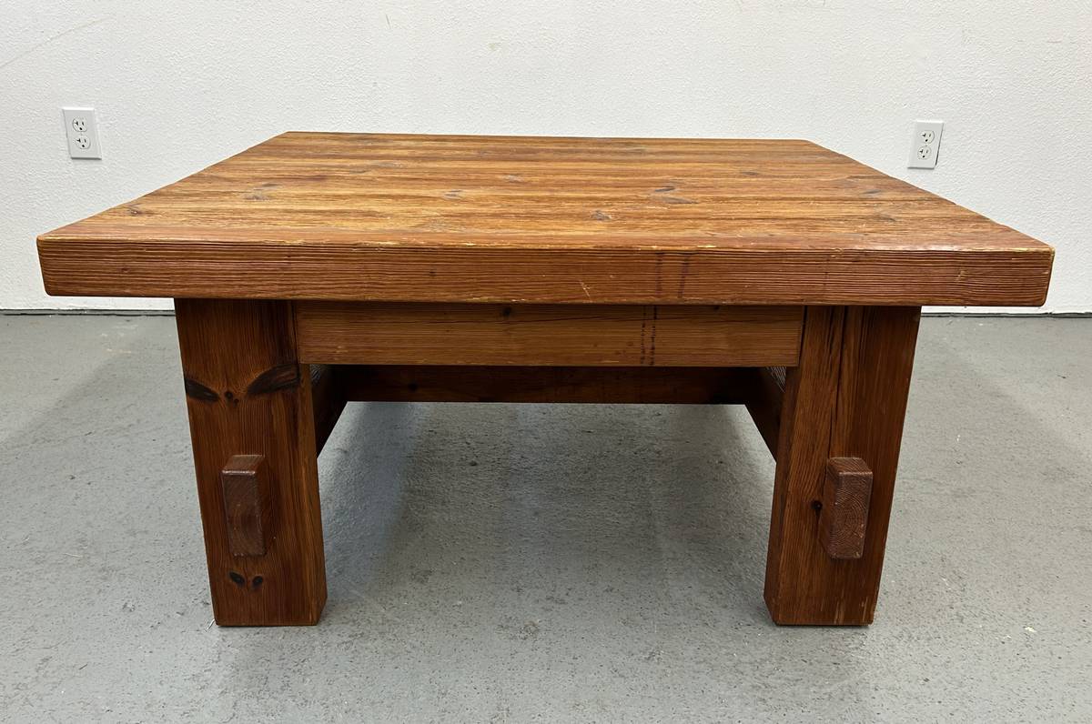 Vintage Rustic Pine Coffee Table