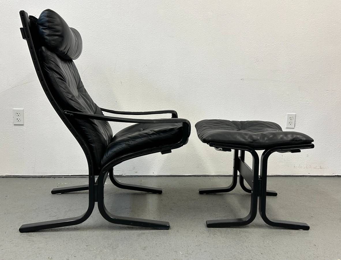 Rybo Rykken Leather Lounge Chair and Ottoman